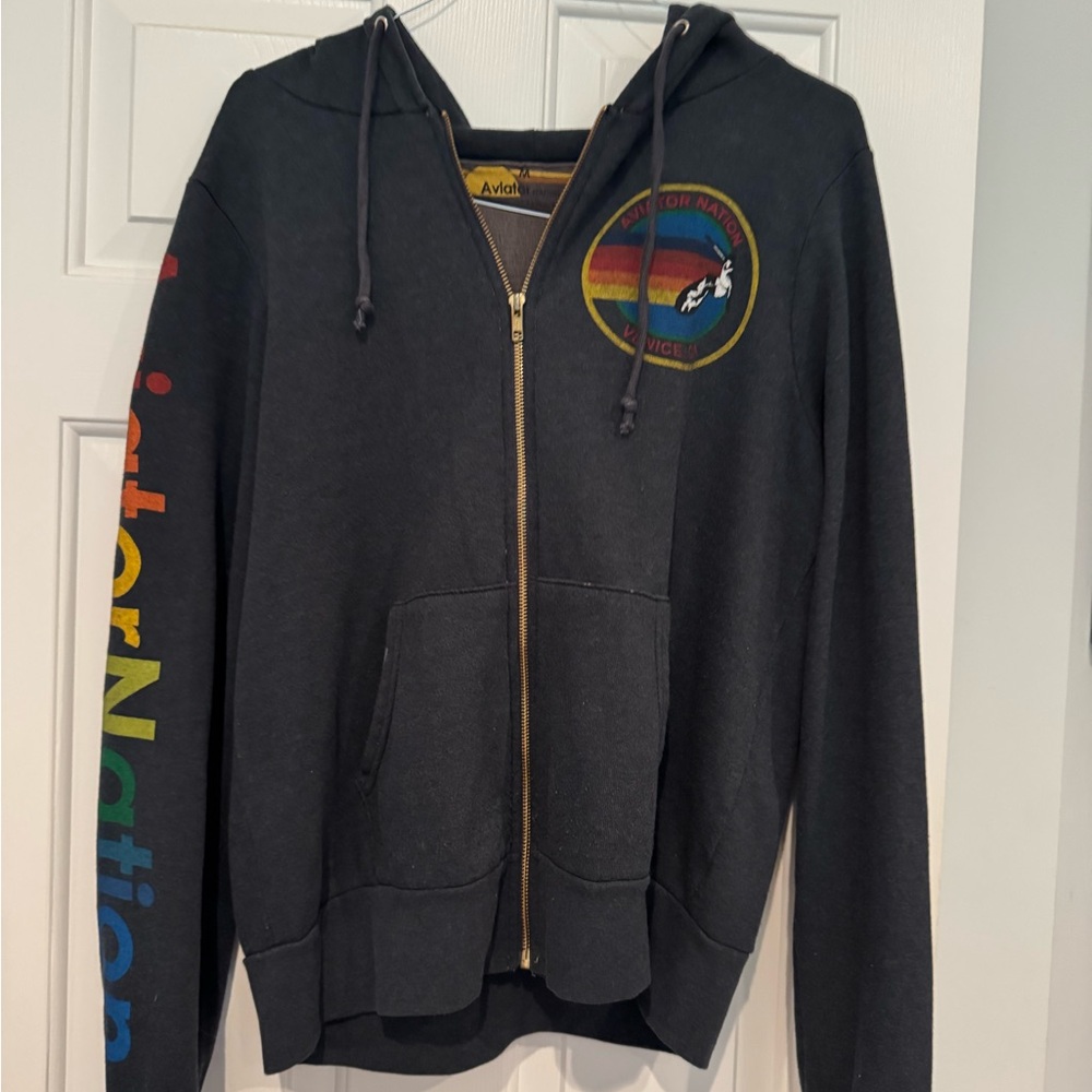 Aviator Nation black Zip-Up Hoodie